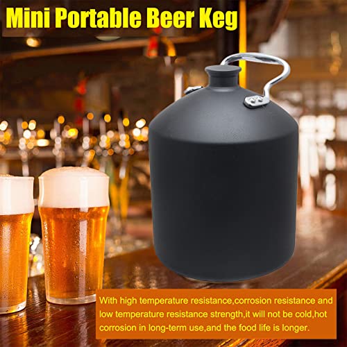 5L Mini Stainless Steel Beer Keg,Beer Keg,Stainless Steel Beer Barrel with Seal Knob Cover for Home Kitchen Brewing Beer,for Camping Hiking Homebrewing Keep Beverage Fresh