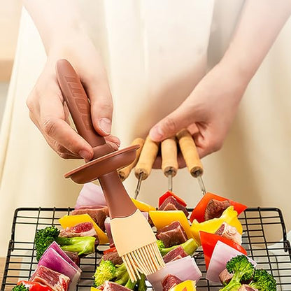 Multi-Purpose Pastry Brush for Kitchen, Baking and Grilling Food Grade Pouring Brush Set - color: Card Red