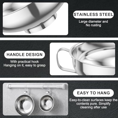 6 Piece Stainless Steel Canning Funnel Set with Strainers, Wide Mouth Mason Jar Funnels Family Pack, Metal Funnels for Filling Bottles, Canning Supplies for Preserving - color: Silver 6pcs