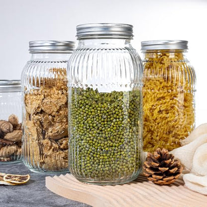 WELLIFE 64oz Mason Jars, 6 Pack Large Mason Jars Wide Mouth for Pickling, Canning, Fermenting and Food Storage, Microwave & Dishwasher Safe - color: Clear Sunflower Mason Jars 64oz-6Pcs