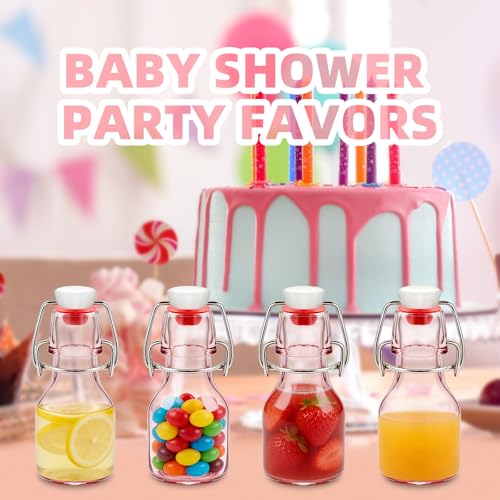 12Pcs 2oz Swing Top Glass Bottles,Flip Top Glass Bottle with Lids Sealable Kombucha Bottle for Brew Beer Syrup Vanilla Extract Air Tight Bottles (Pink) - color: Pink