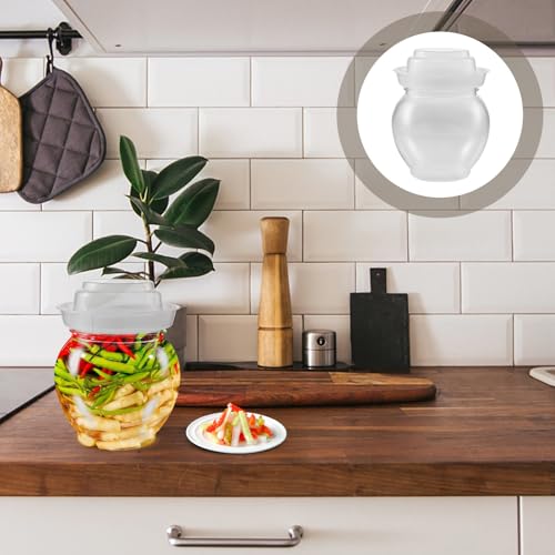 SHINEOFI Pickle Jar with Airtight Seal and Inner Lid Multi-function Vegetable Storage Container for Pickling Fermenting and Food Preservation Kitchen Storage for Kimchi and Dried Fruit