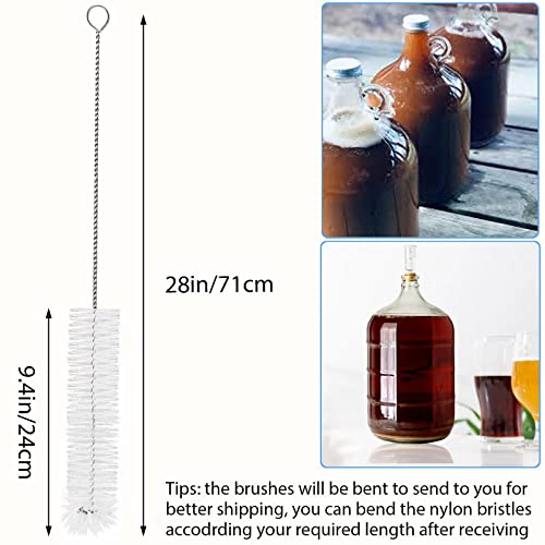 2 Pack 28inch Carboy Brush Carboy Cleaning Brush Carboy Bottle Brush Carboy Brushes for Cleaning Nylon 5 Gallon Carboy Brush for 3 5 6 6.5 Gallon Glass Carboys Corny Kegs Wine Making Home Brewing