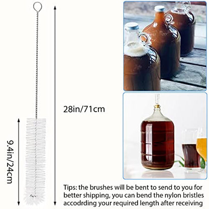 2 Pack 28inch Carboy Brush Carboy Cleaning Brush Carboy Bottle Brush Carboy Brushes for Cleaning Nylon 5 Gallon Carboy Brush for 3 5 6 6.5 Gallon Glass Carboys Corny Kegs Wine Making Home Brewing