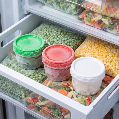 EONJOE 8oz Small Plastic Freezer Food Containers with Lids, 1 Cup, 12pcs | Airtight & BPA-free for fresh food. Dishwasher/freezer safe, perfect for daily meal prep, portion control,snacks on-the-go. - size: 8oz