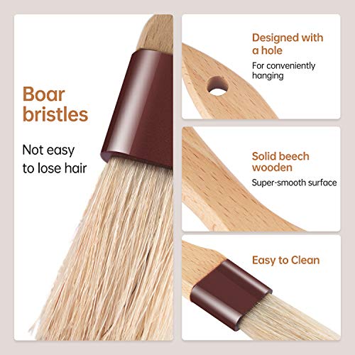 Pastry Brushes for Baking Basting Brush with Boar Bristles and Beech Hardwood Handles Culinary Oil Brush for Barbecue Butter Grill BBQ Sauce Baster Marinade Kitchen Food Cooking Brushes (1"- 2PCS) - color: 1 inch - 2PCS
