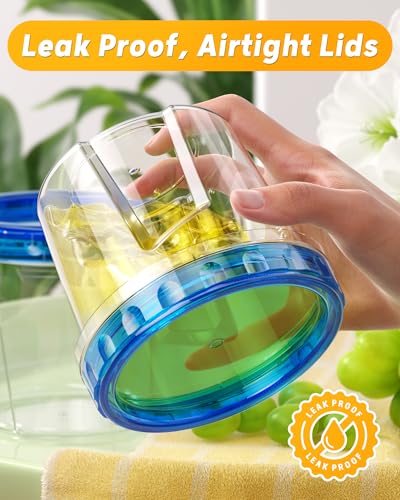 BiuLeon 12 Pack-24 oz Freezer Storage Containers, Plastic Food Storage Containers with Twist Top Lids, BPA Free and Reusable Soup Containers with Lids, Leakproof/Microwave/Dishwasher Safe - color: 12Pack-24oz