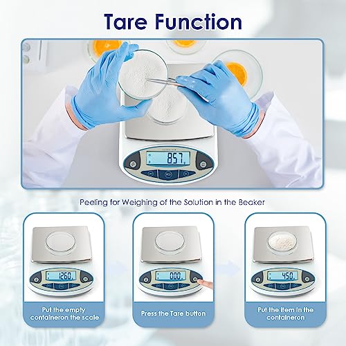 CGOLDENWALL High Precision Lab Digital Scale Analytical Electronic Balance Laboratory Lab Precision Scale Jewelry Scales Kitchen Precision Weighing Electronic Scales 0.01g Calibrated (5000g, 0.01g) - size: 5000g