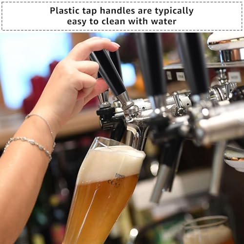 12 PCS Black Plastic Beer Tap Handle - Short Keg Handle for Bar Draft Kegerator Faucet, Fits Standard American Thread - size: 12pcs