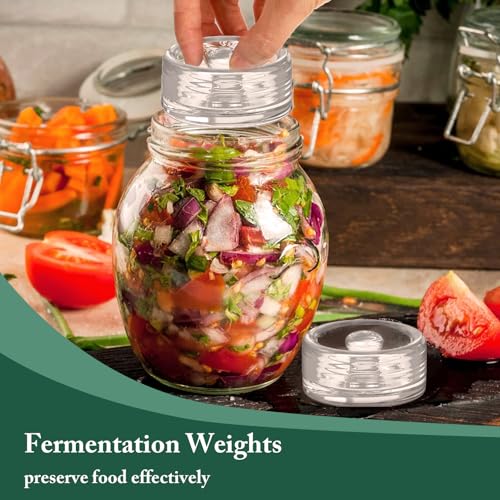 Fermentation Glass Weights with Easy Grip Handle for Mason Jars, Lead-Free, Washable (4 PCS) - color: 4 PCS
