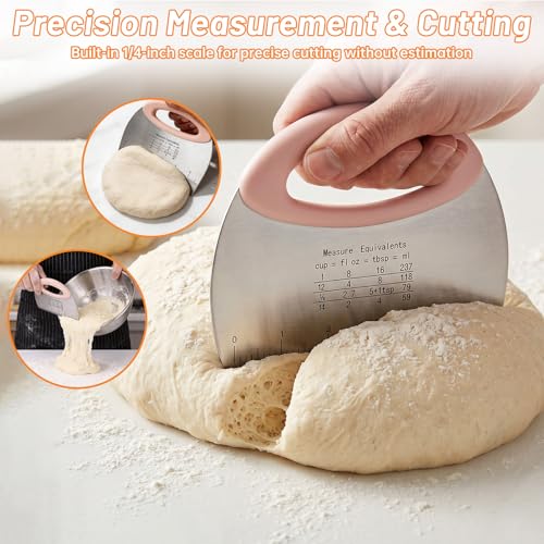 3 PCS Pizza Dough Proofing Container Set, 27oz/40oz/60oz 304 Stackable Stainless Steel Proofing Box with Clear Lid, Includes Dough Scraper, Ideal for Bulk Fermentation of Sourdough & Bread