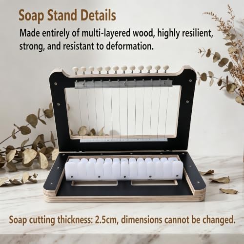 Wooden Soap Cutter, Handmade Soap Cutting Machine, Cuts 1-12 Bars, 2.5cm Thick Soap Cut, for Bread DIY Making, Cake, Candle Trimming Tool