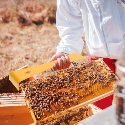 2pcs Stainless Steel Beekeeping Hive Scraper Tools with Yellow Handle for Scraping Propolis and Easy to Clean, Sturdy Beehive Tool for Beekeepers