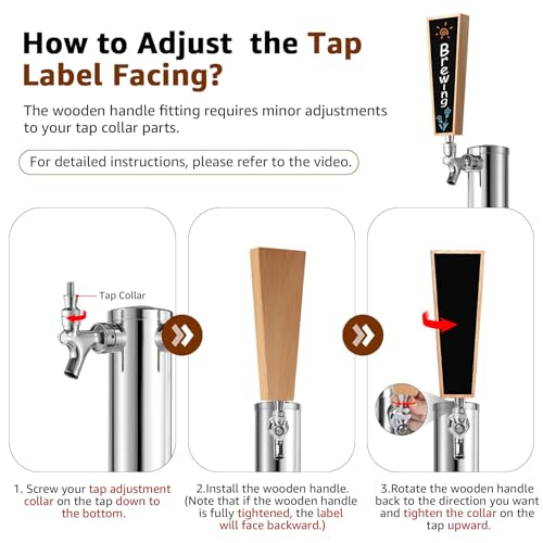 2PCS Wooden Keg Taps Handles Chalkboard Beer Tap Handle Keg Handle for Standard Kegerators Beer Faucets with Pens,Gift for Beer Lovers,Bars,Home Party - size: 2PCS-Classic Wood Handles