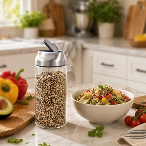 Aelga Glass Storage Jars with Lids - 44oz Sugar Coffee Canister Clear Airtight Food Containers for Coffee Beans, Pasta, Nuts, Cereal & More - size: 44 OZ