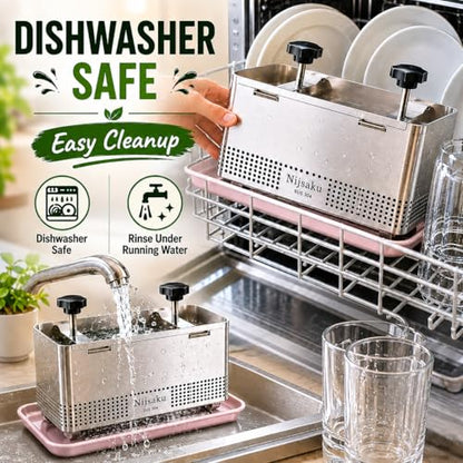 Tofu Press Stainless Steel, Paneer Maker & Cheese Press with Drip Tray and Cloth, Adjustable Tofu Maker for Extra Firm Tofu, Homemade Paneer & Vegan Cheese, BPA Free, Dishwasher Safe XL - size: 8.67 x 5.5 in