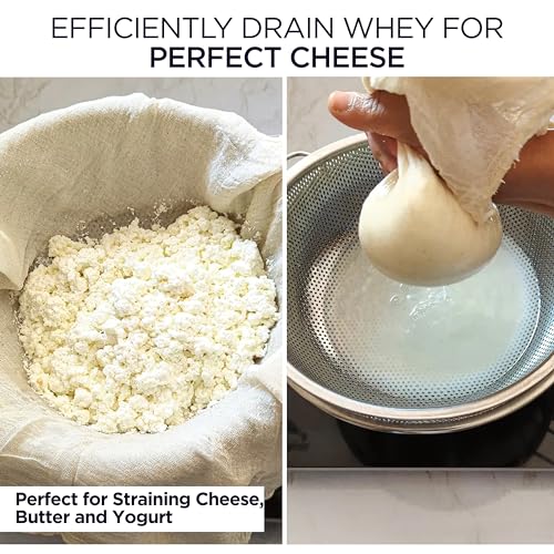 Raajsee Cheese Cloths Grade 100, 24 Sq Feet - 2.8 Sq Yards Unbleached 100% Organic Cotton Fabric - Reusable Ultra Fine Mesh Muslin Cloth - Cheesecloth For Straining Cooking,Baking,Cheese Making - size: 2.8 Sq Yards