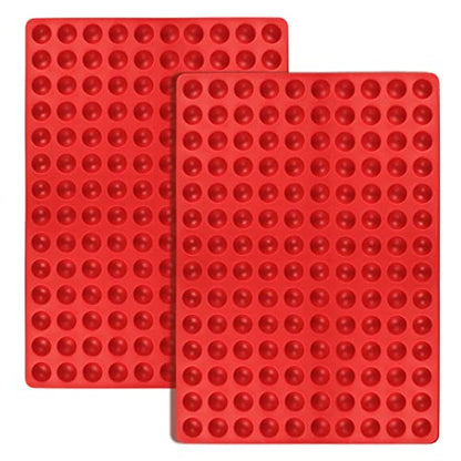 Palksky 2PCS 140-Cavity Small Round Silicone Mold/Semicircle Chocolate Drops Mold/Dog Treats Pan/Semi Sphere Gummy Candy Molds for Ganache Jelly Caramels Cookies Pet Treats Baking Mold - color: 2PCS 140-Cavity