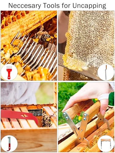 20Pcs Bee Keeping Starter Kit, Beekeeping Supplies | Includes Smoker, Queen Marking Tool, Uncapping Knife, Hive Tool, Feeder and Veil