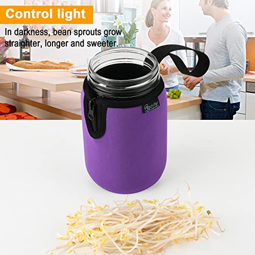 Beautyflier Mason Jars 32oz Wide Mouth Sleeve Regular Mouth Mason Jars Insulators Drinking Glass Coolers Sprouting Jars Blackout Sleeve (Purple) - color: Purple