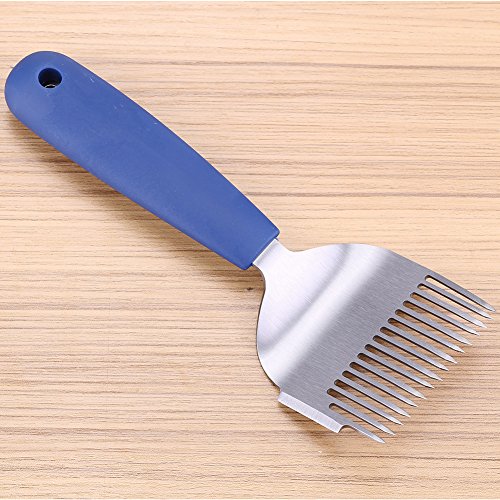 Stainless Steel Plastic Handle Bee Uncapping Fork Hive Tool Bee Equipment for Honeycomb Wax Cap Removal Drone Brood Extraction and Beehive Health Inspection in Beekeeping