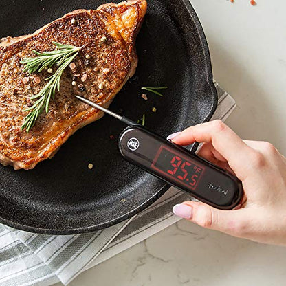 GoodCook Touch Digital Thermometer with LCD Display Instant Read with Stainless Steel Probe Built-In Magnet for Easy Storage, Black