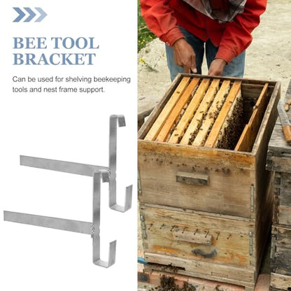 VICASKY 2pcs Stainless Steel Beekeeping Frame Holder Beekeeping Perch Stand Bee Hive Frame Support Tools for Beekeepers