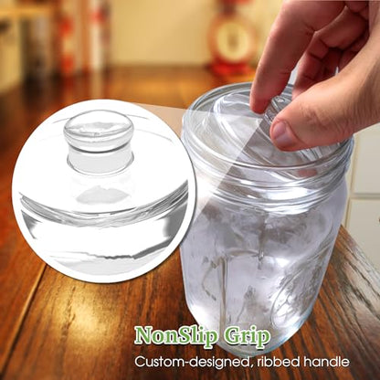 Year of Plenty Fermentation Weights - NonSlip Grip Handle - for Fermenting Sauerkraut, Pickles, Kimchi in Wide Mouth Mason Jars - Lead/Cadmium Free - (Set of 4)