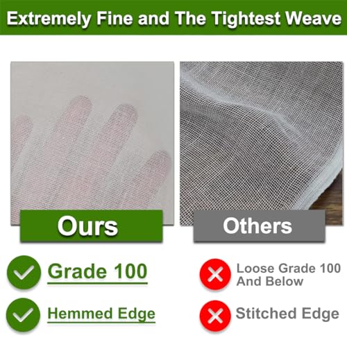 8 Pcs Cheese Cloths, 100% Unbleached Cotton, 20x20 Inch Cheesecloth for Straining, Grade 100 Ultra-Dense Cheese Cloth With Fabric Fine Mesh Cloth for Cooking, Juicing, Baking, Cheese Making - color: 8 Pcs