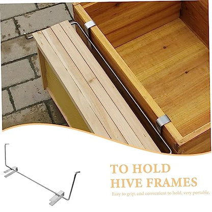 IMIKEYA Tool Stand Clothes Hanging Rack Stand Beekeeping Perch Beehive Frame Perch Honey Frames Stainless Steel Beekeeping Tools Holder Silver Handle Metal Beehive Shovel Bee Frame