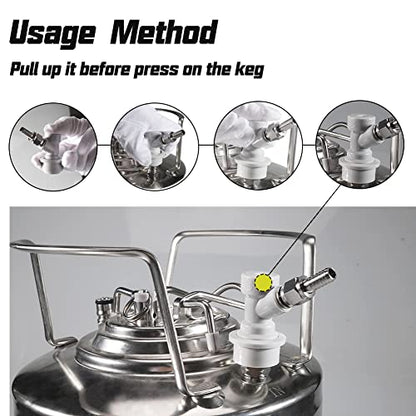 PERA Corny Keg Quick Disconnect Ball Lock Disconnect Set with Stainless Steel Swivel Nut for Home Brewing Beer Keg System (PACK OF 8)