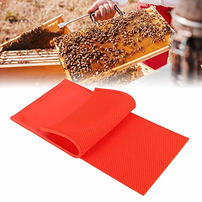 2Pcs Beeswax Sheet Mold, Natural Beeswax Sheet DIY Rubber Comb Foundation Press Mold Beekeeping Accessory Red