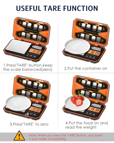 Digital Pocket Scale, High-Precision 500g x 0.01g Gram Scale with 50g Calibration Weight, Mini 6 Units Jewelry Scale with LCD Display, Tare Function for Food, Jewelry, Coin, Coffee, Battery Included - size: 500g/0.01g