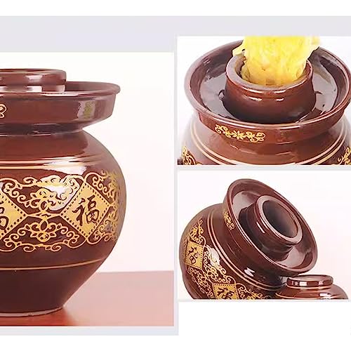 Fermentation Jar Traditional Chinese Porcelain Pickle Jar,Ceramics Fermenting Crock Kit with Water Seal Airlock Lid, Pickle Jar for Pickles Kimchi, Sauerkraut 2Kg - size: 2Kg