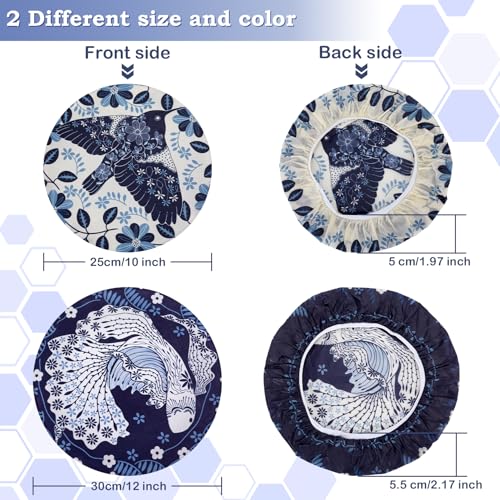 2 Large Reusable Beeswax Bowl Covers for Bread Proofing, 10/12 Inch Elastic Beeswax Wraps Cotton Cloth Sourdough Bowl Covers for Proofing Baskets, Mixer Bowls, Food Storage Containers - color: Tropical Fish