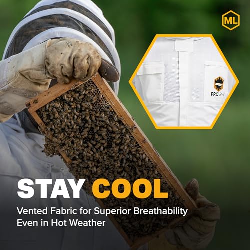 Mann Lake ProVent Beekeeping Jacket, Professional Grade Vented Bee Gear with Self-Supporting Veil, Heavy-Duty Zippers, Elastic Wrist Openings, Reinforced High-Wear Areas & Chest Pocket, X-Small - size: X-Small