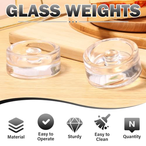 12Pcs Glass Fermentation Weights Kit for Beginners with Easy Grip Handle Transparent Pickle Glass Weights for Wide Mouth Mason Jars Pickles (Style 2) - color: Style 2