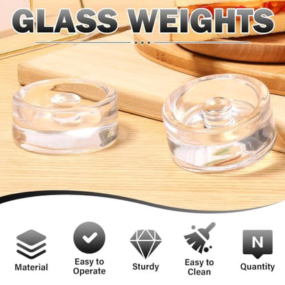 12Pcs Glass Fermentation Weights Kit for Beginners with Easy Grip Handle Transparent Pickle Glass Weights for Wide Mouth Mason Jars Pickles (Style 2) - color: Style 2
