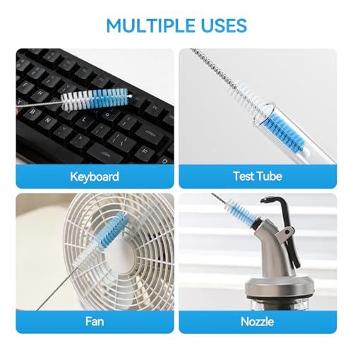 Extra Long Straw Cleaner Brush Set of 4, Reusable Cleaning Brush for Stanley 20/30/40 oz, Owala, Hydro Flask, Yeti, Sippy Cup, Tumbler, Water Bottle