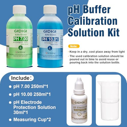 pH Meter Food Digital Electronic pH Tester for Fermentation 3 * 50ml pH Buffer Calibration Solution Kits Hot Sauce Food Tester Probe for Cheese Sourdough pH Temperature pH Test Strips for Acidity