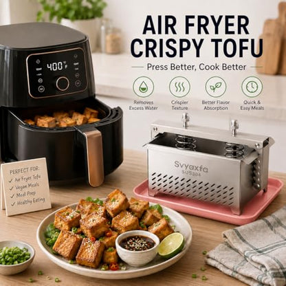 Tofu Press Stainless Steel – Premium Tofu Maker & Paneer Maker with Spring Compression, Dishwasher Safe Tofu Press for Extra Firm Crispy Tofu, BPA Free Cheese Press with Drip Tray XL - size: XL