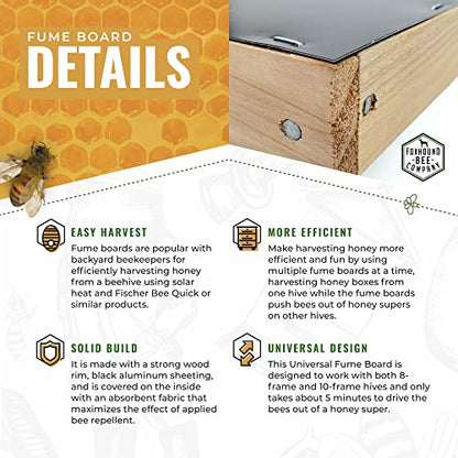 Foxhound Bee Co Universal Solar Fume Board: A Beekeepers Practical Solution for 8-Frame and 10-Frame Honey Harvesting