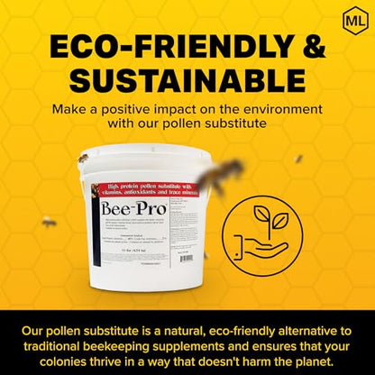 Mann Lake FD200 Bee-Pro Pollen Substitute, High Protein, Boosts Brood, Healthy Colony, Free from Animal by-Products, Rich in Vitamins & Amino Acids, 10 Lb Pail - size: 10-Pound