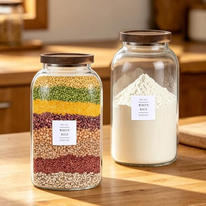 Large Glass Jar with Lid,（1Gallon/4000ML） Airtight Storage Container for Kitchen Countertop, Pantry, Coffee, Tea, Flour, Walnuts and Candy - size: 1Gallon*1