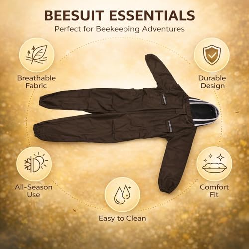 Ventilated Breathable Polyester Beekeeping Suit in Green, Full Body Protective Clothing for Men - Comfortable Fit, Prevents Bee Stings, Ideal for Swarm Commander Use