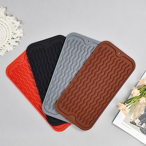 Silicone Dish Drying Mat, Non-Slip Easy Clean Sink Mat Large Heat-resistant Dish Drainer Mat for Kitchen Counter, Sink, Refrigerator or Drawer liner (12" x 6", BLACK) - size: 12" x 6"