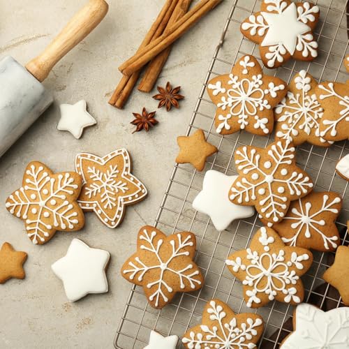 ALLTOP Star Cookie Cutters Set – 4 Pcs Different Sized Biscuit Cutter, Donut & English Muffin Cutter for Baking - color: Star