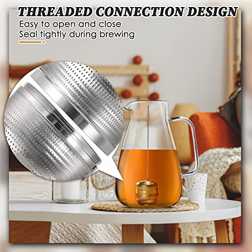 Yoassi 2 Pack Tea Infusers for Loose Tea, Extra Fine Mesh 18/8 Stainless Steel Tea Strainers, Loose Leaf Tea Steeper Tea Ball Tea Diffuser Tea Holder with Extended Chain Hook and Drip Tray - size: Round 2 Pack