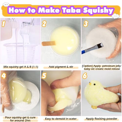 FUNSHOWCASE Taba Squishy Maker Big Chick Silicone Mold+Gel+Kits Fufu Squish Making Pack - color: Big Chick
