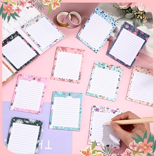 Chiisong 12 Pieces Flower Theme Sticky Notes Flower to Do List 3x4 Inch Floral Memo Pads for Floral Gift Adhesive Notepads for Office Home School Party Supplies Birthday Gift, 12 Styles - style: Flower Style